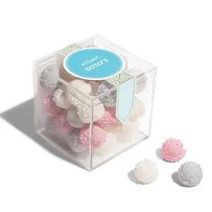 Cubo di stoccaggio acrilico quadrato scatola di caramelle per matrimoni piccola scatola acrilica per caramelle con coperchi