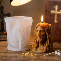 Moule à bougie en silicone écologique en forme de statue d'art moderne, pour bougies parfumées, idéal pour la décoration de Noël et des fêtes