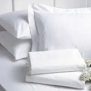 Pure Cotton Hotel Bed Linen 450TC Sateen White Bed Sheet Bed Cover Fabric Manufacturer