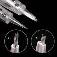 Aiguilles de cartouche PMU stérilisées jetables transparentes RL F pour maquillage permanent des sourcils et des lèvres