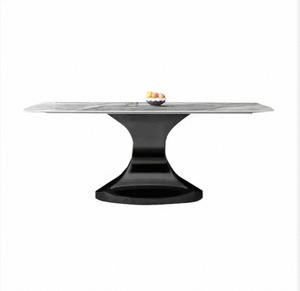 Ensemble table à manger moderne 6 pièces en cuir français Mobilier de maison de luxe Style traditionnel classique en métal pour le salon - Product Image 4