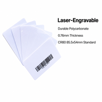 Tarjetas de Identificación de Policarbonato en Blanco CR80 85.5 x 54 mm, Tarjetas para Grabado Láser de 0.76 mm de Grosor, Tarjeta de Identificación de Plástico Blanca para Control de Acceso con Credencial