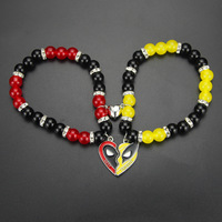 2 uds héroes muertos pulseras a juego para parejas mejor amigo pulseras de corazón a juego para Bff amistad joyería pulsera para parejas