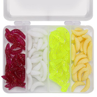 WEIHE Four-colour Pvc 100 pcs/box Worm Silicone Fishing Soft Lure Set Corn Kernel Soft Bait