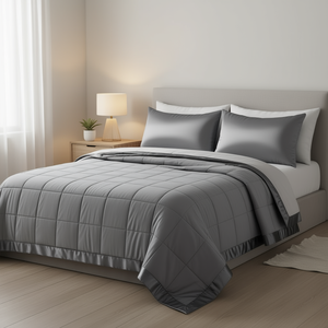 Manta de Cama Acolchada Extra Grande DB, Alternativa al Plumón, Color Gris Sólido, para Todas las Estaciones, Rectangular, de Poliéster, Lavable a Máquina, Estilo Moderno - Product Image 2