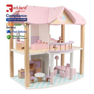EDULAND OEM ODM CPC CE <span class=keywords><strong>Casa</strong></span> <span class=keywords><strong>de</strong></span> Muñecas <span class=keywords><strong>de</strong></span> Madera Rosa para Niños, Juguete <span class=keywords><strong>de</strong></span> Muebles <span class=keywords><strong>de</strong></span> Juego <span class=keywords><strong>de</strong></span> Imitación, Casas <span class=keywords><strong>de</strong></span> Madera, Juguete <span class=keywords><strong>de</strong></span> Imitación - Product Image 1