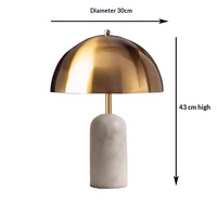 Lampe de table champignon de style nordique, design italien, en marbre, pour chevet, salon, canapé, chambre à coucher et bureau, luxe léger