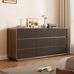 Living Room Cabinet Nine Drawers Solid Wood Frame <b>Storage</b> Sideboard For Bedroom And Living Room - Product Image 1