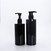 Bouteilles en plastique d'épaule ronde de luxe de 300ml 500ml pour la lotion de conditionneur de shampooing blanc transparent avec la vis