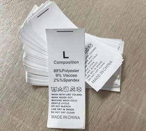Satijnen Zeefdruk Kledingstuk Wasverzorging Labels Kleding Bedrukt Satijn Labels Groothandel Op Maat Satijnen Lint Tag - Product Image 2