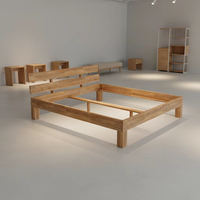 Cadre de lit moderne en pin massif réglable Linrun Meijia, modèle Qd-0191, gain de place, panneau en contreplaqué, pour la maison et l'appartement