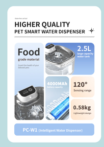Fontanella <span class=keywords><strong>per</strong></span> <span class=keywords><strong>Gatti</strong></span> <span class=keywords><strong>a</strong></span> <span class=keywords><strong>Batteria</strong></span>, Grande Capacità, Design Wireless, Induzione <span class=keywords><strong>a</strong></span> Infrarossi Intelligente, <span class=keywords><strong>Abbeveratoio</strong></span> <span class=keywords><strong>per</strong></span> Animali con Multi-Filtrazione - Product Image 6