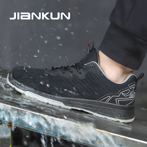 Chaussures de sécurité JIANKUN légères en acier, anti-écrasement, antidérapantes, durables, respirantes en maille + cuir microfibre, imperméables pour hommes - Product Image 3