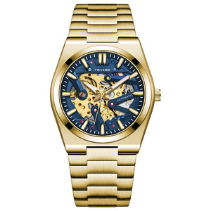 Montre homme décontractée à bracelet en cuir, montre mécanique automatique lumineuse, montre mécanique élégante et tendance - Product Image 3