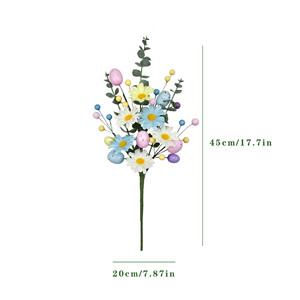 DAMAI Branches de baies artificielles colorées pour Pâques, Outils de composition florale DIY avec perles, Branches de baies et d'œufs de printemps en mousse - Product Image 3