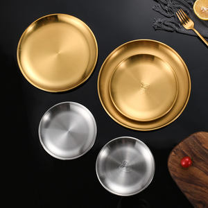 Assiette ronde en acier inoxydable de style coréen 304 Barbecue Shop Assaisonnement Assiette à sauce trempette - Product Image 4