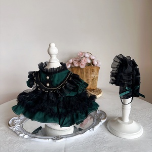 Muñecas Ichiban Kuji de algodón personalizadas de alta calidad para Labubu para Skullpanda en varios tamaños, vestido <span class=keywords><strong>verde</strong></span> Vintage de una sola Correa - Product Image 3