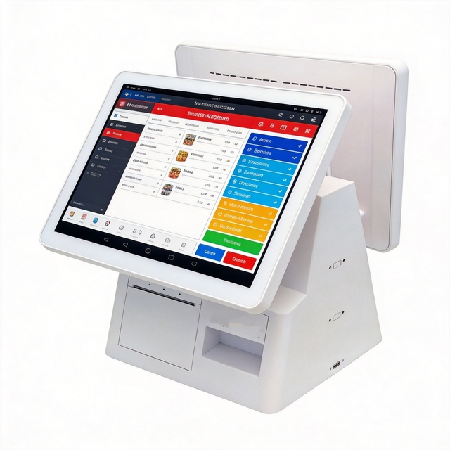 Dual Screen 15.6 Inch Touch Screen Android/Windows POS System Terminal Thermal Printer 32G-256G SSD 1 Year Cash Register