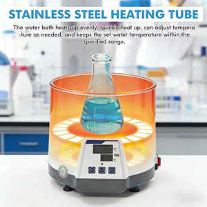 เครื่องทำความร้อนในห้องปฏิบัติการทางการแพทย์ IKEME อุปกรณ์ทำความร้อนแบบดิจิตอล ควบคุมอุณหภูมิได้  ถังน้ำร้อนขนาดเล็ก 2 ช่อง ป้องกันการไหม้แห้ง - Product Image 2