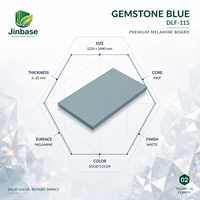 Panneau MDF en placage de bois mélaminé bleu Jinbase personnalisé avec pierres précieuses - Design moderne, écologique, résistant à l'humidité, à l'eau et au feu, première qualité