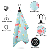 Patrón de entrega rápida Toallas de golf Toalla de golf con impresión personalizada divertida Toalla de golf magnética para bolsas