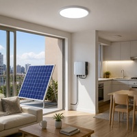 Plafonnier LED solaire moderne ultra-plat à montage encastré, zéro coût d'électricité, charge solaire diurne, sans scintillement, CRI élevé