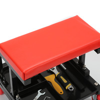 Chaise roulante en aluminium pour le detailing automobile avec tabouret de travail de garage et plateau à outils