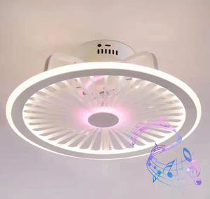 19Inch 48Cm Quạt Trần Với Đèn <span class=keywords><strong>LED</strong></span> Ánh Sáng Với Loa Ứng Dụng Điều Khiển Cho Cabin Nhà Trang Trí Nội Thất Phòng Ngủ - Product Image 1