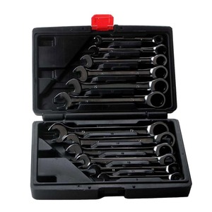 Dual Purpose Ratchet Wrench Set 12 Piece Carbon Steel Adjustable Fixed Head 72 Teeth Home Use <b>Tool</b> <b>Case</b> - Product Image 4