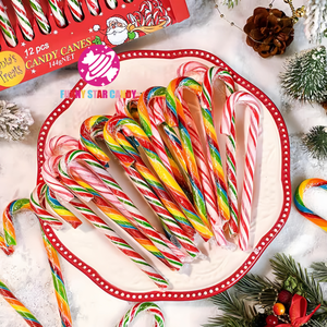 Vente en gros de bâton de sucette en vrac personnalisé décoration suspendue pour arbre de Noël <span class=keywords><strong>sucre</strong></span> coloré saveur de fruit canne de bonbon sucré - Product Image 6