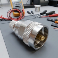 RF N-Stecker Crimp-Typ 1P IP53 Gerader Stecker 50 Ohm Kupferkontakt-Verbinder 12A 120V für LMR400-Kabel