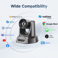 Caméra de streaming PTZ Tenveo NV20A NDI avec autofocus IA, 1080p, zoom optique 20x, 61 °   Caméra de conférence à champ de vision large USB3.0/HDMI/SDI/PoE