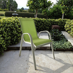 Chaise de <span class=keywords><strong>jardin</strong></span> en <span class=keywords><strong>aluminium</strong></span> avec siège imperméable en textilène empilable pour les banquets extérieurs Meubles de patio de plage - Product Image 6