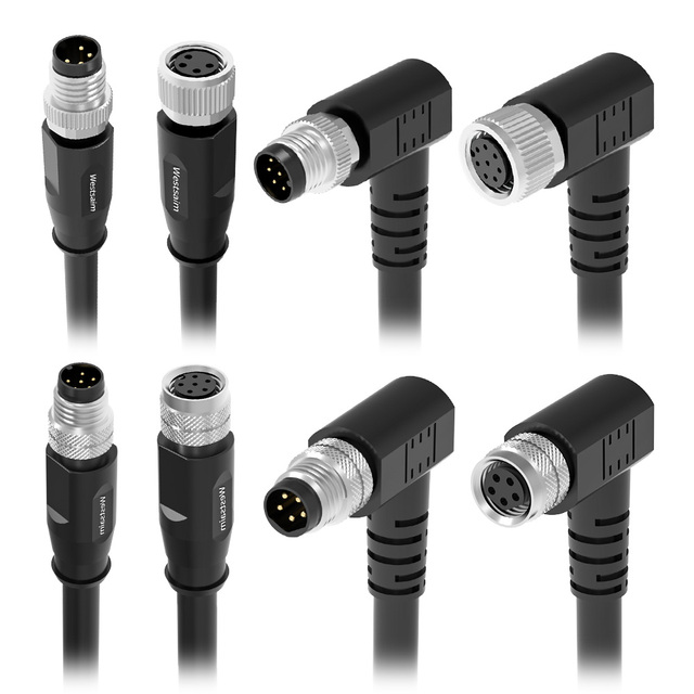 M8 Molded Cable Connectors a/b Code 2/3/4/5/6/8 Pins Waterproof IP68 Circular Connectors with PVC Cable 1m