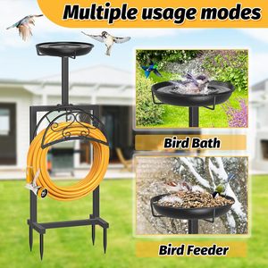 Soporte de metal resistente para manguera de jardín, gancho desmontable de hierro forjado para manguera de agua, estante de almacenamiento para manguera de césped - Product Image 3