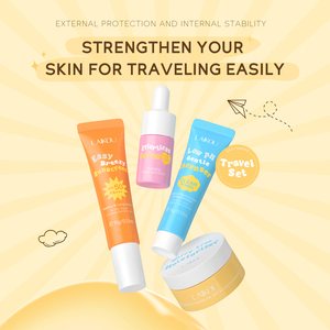 LAIKOU Private Label Travel Skin Care Sets <b>Face</b> Toner & Facial Lotion Cream <b>Sunscreen</b> Skincare Care Product Moist Starter Kit - Product Image 5