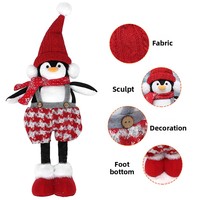 Figurines de pingouins tricotés debout pour filles et garçons, décoration de table pour Noël, hiver, cheminée, fête, cadeau