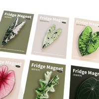 Aimants de réfrigérateur en acrylique à motif de feuille de plante, décoration magnétique verte créative, souvenirs culturels, vente en gros en Chine