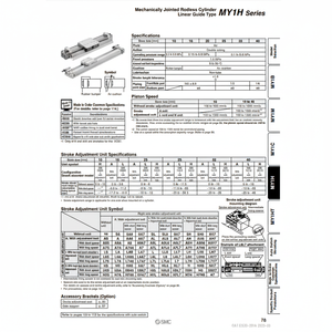 SMC Pneumatics-Cilindro sin vástago, articulado mecánicamente, categoría de producto - Product Image 1