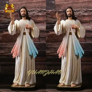تمثال رسمجي ديكوراتي مضحك بالحجم الحقيقي من الراتنج للمناطق الكثيفة للزينة تماثيل يسوع المسيح والعمل اليدوي