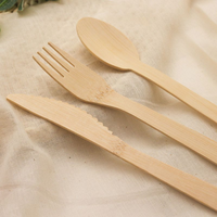 Vente chaude Ensemble de vaisselle en bambou écologique Vaisselle jetable biodégradable Vaisselle alimentaire en bambou pour fête Restaurant
