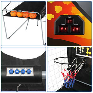Canasta de Baloncesto de Hierro para Interiores, 205x205x110cm, Modelo N101, Color Negro - Product Image 1