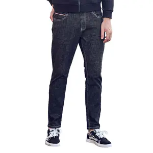 חדש עיצוב זול מכירה לוהטת סקיני אופנה היפ הופ אופנתי Stretchable גברים שחור ג 'ינס מכנסיים עם תחתון Zip גברים ז' אן מכנסיים