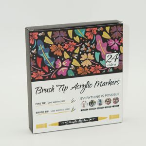 Lô hàng nhanh chóng 12/24/36/48/120 màu sắc đôi đã kết thúc bàn chải lời khuyên tốt Acrylic đánh dấu đi-ngày cửa sổ Thuế Đỏ uction nhà sản xuất - Product Image 2