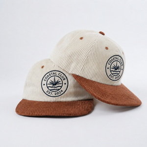 Gorras de Béisbol de Seis Paneles de Pana con Logotipo Bordado Personalizado, Bicolor, Sin Estructura, con Cierre a Presión, de Fábrica Certificada - Product Image 1