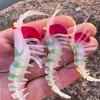 Leurre souple à tête SL081-Jig pour crevettes 6G 13G 19G Leurre artificiel en silicone pour la pêche aux crevettes, au bar et au brochet