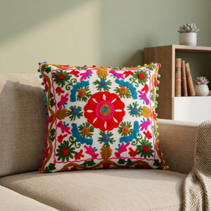 Best Selling Hand Embroidery Work <b>Cushion</b> Cover Suzani <b>Cushion</b> Cover for Home Decor Indian Pillow Cover Poufs Wedding Favors - Product Image 3