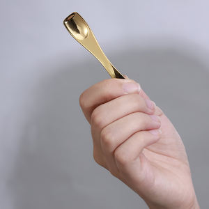 カスタムロゴ7.2cmクリームアプリケータースキンケアスプーンゴールドコスメティックスクープ亜鉛合金メタルコスメティックスパチュラ - Product Image 4