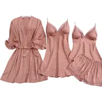 Tkvvss — robe de nuit en soie pour femmes, vêtements de maison doux, sans manches et short assortis, collection 3057