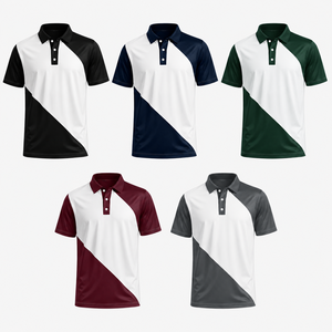 Camiseta de Golf Personalizada con Bloques de Color para Hombre, de Secado Rápido y Elástica, Fabricante de Ropa de Golf OEM ODM de Marca Privada - Product Image 2